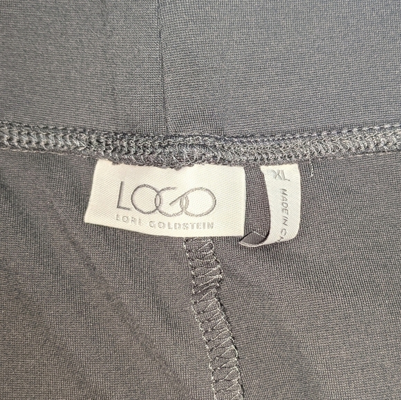 LOGO By Lori Goldstein Dark Gray Stretch Pull-on Pants Leggings Size XL EUC - Picture 3 of 6
